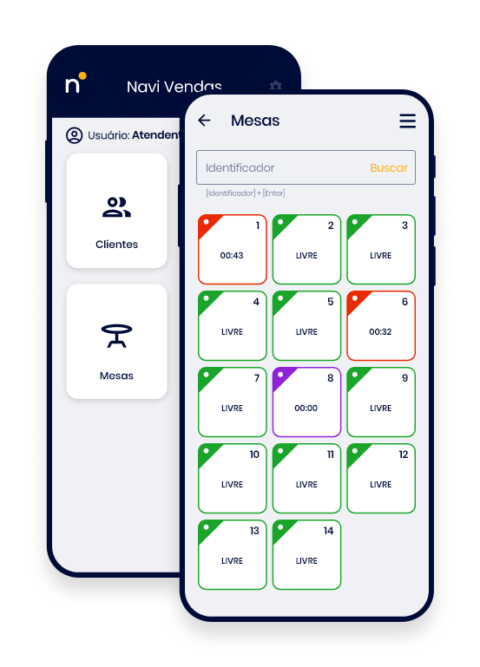 Configure conforme seu estabelecimento trabalha, seja com atendimento em mesas ou por comandas. Navi Venda Comanda de Mesa